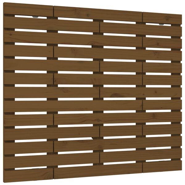 vidaXL Cabecero cama pared madera maciza pino marr&oacute;n miel 146x3x91,5cm