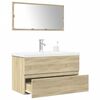 vidaXL Set de muebles de baño 3 pzas madera contrachapada roble Sonoma