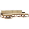 vidaXL Conjunto de sof&aacute;s de exterior con coj&iacute;n 6 pcs Natural y Beige