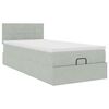 vidaXL Estructura cama otomana colchón terciopelo gris claro 100x200cm