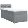 vidaXL Cama box spring con colch&oacute;n tela gris claro 100x200 cm