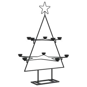 vidaXL &Aacute;rbol de Navidad para decoraci&oacute;n metal negro 75 cm