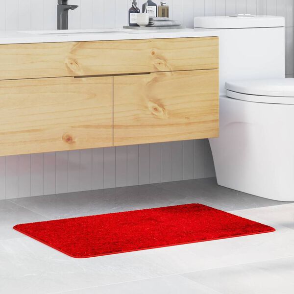 vidaXL Alfombrilla de ba&ntilde;o antideslizante Rojo 60 x 90 cm PP