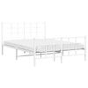 vidaXL Estructura cama sin colch&oacute;n con estribo metal blanco 140x200 cm
