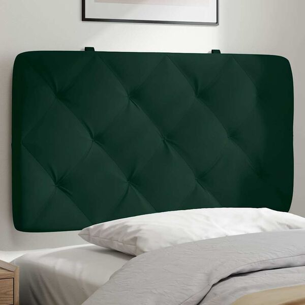 vidaXL Cabecero de cama acolchado terciopelo verde oscuro 90 cm