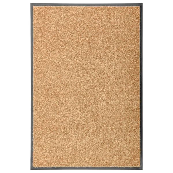 vidaXL Felpudo lavable crema 60x90 cm