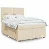 vidaXL Cama box spring con colch&oacute;n tela color crema 140x190 cm