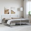 vidaXL Estructura cama sin colch&oacute;n con estribo metal blanco 193x203 cm