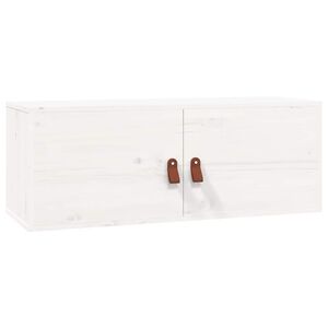 vidaXL Armario de pared de madera maciza de pino blanco 80x30x30 cm