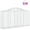 vidaXL Cestas gaviones 20 uds forma de arco hierro 200x30x100/120 cm