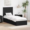 vidaXL Cama con almacenamiento Negro 75 x 190 cm Madera de ingenier&iacute;a