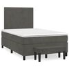 vidaXL Cama box spring con colch&oacute;n terciopelo gris oscuro 120x190 cm