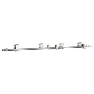 vidaXL Kit de herrajes para puerta corredera 200 cm acero plateado