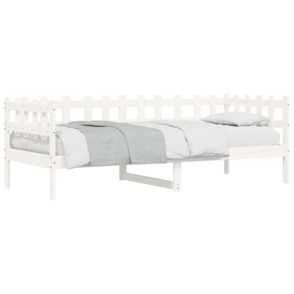 vidaXL Sof&aacute; cama sin colch&oacute;n madera maciza de pino blanco 90x190 cm