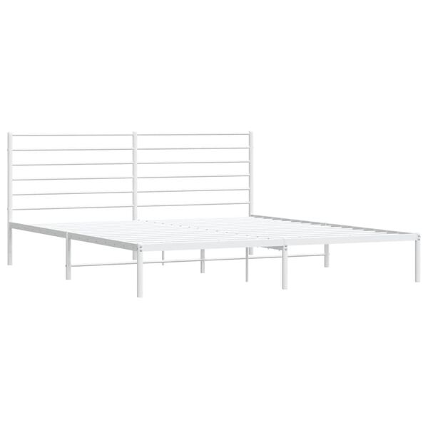 vidaXL Estructura cama sin colch&oacute;n con cabecero metal blanco 180x200cm