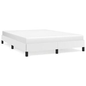 vidaXL Estructura de cama sin colch&oacute;n cuero sint&eacute;tico blanco 140x200cm