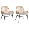 vidaXL Sillones de jard&iacute;n con cojines 2 uds rat&aacute;n sint&eacute;tico marr&oacute;n