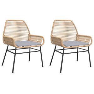 vidaXL Sillones de jard&iacute;n con cojines 2 uds rat&aacute;n sint&eacute;tico marr&oacute;n