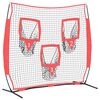 vidaXL Red de pr&aacute;ctica de b&eacute;isbol Negro 214,5 x 89,5 x 181 cm