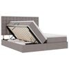 vidaXL Cama con almacenamiento Taup&eacute; 200 x 200 cm Cuero sint&eacute;tico