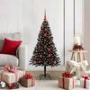 vidaXL Árbol de Navidad con 150 LED con soporte Negro 120 cm PVC