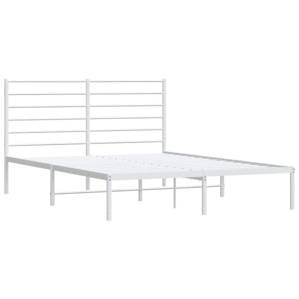 vidaXL Estructura cama sin colch&oacute;n con cabecero metal blanco 120x190cm