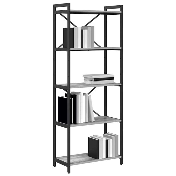 vidaXL Estante de libros Gris sonoma 60 x 30 x 155 cm