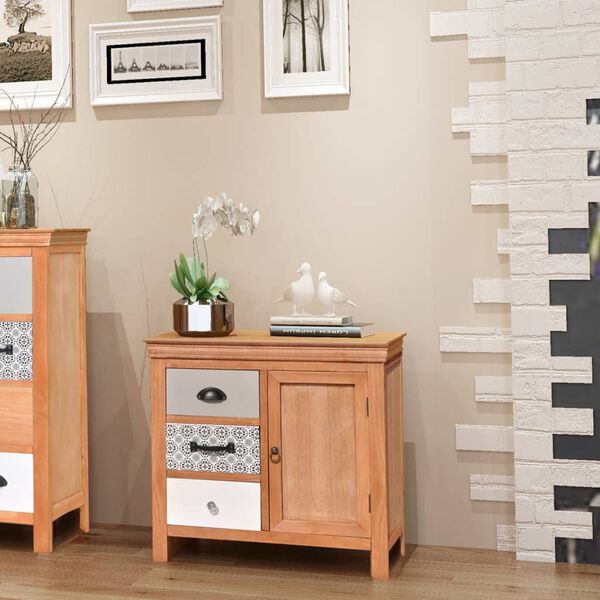 vidaXL Aparador de madera maciza de eucalipto 65x35x60 cm