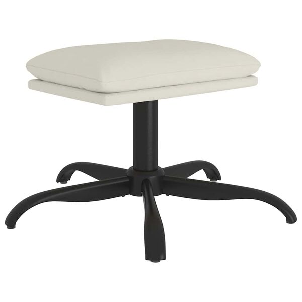 vidaXL Reposapiés de terciopelo blanco crema 60x60x36 cm