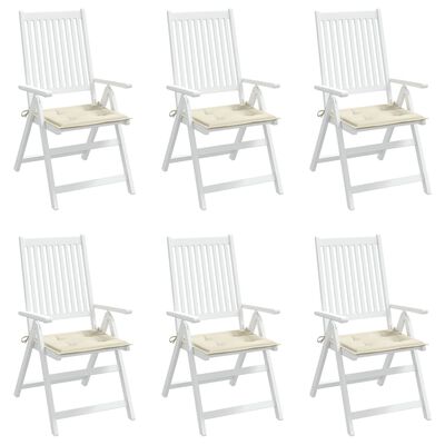 vidaXL Cojines de silla de jardín 6 uds tela Oxford crema 50x50x3 cm