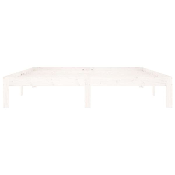 vidaXL Estructura de cama sin colch&oacute;n madera de pino blanco 160x200 cm