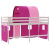 vidaXL Cama alta para ni&ntilde;os con t&uacute;nel madera pino rosa 90x200 cm