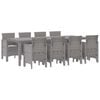 vidaXL Conjunto de Comedor de Jard&iacute;n 9 uds. Gris Claro Polipropileno