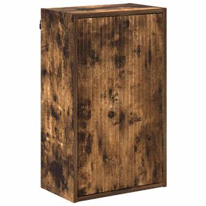 vidaXL Gabinete de Ba&ntilde;o con puerta Roble ahumado 39 x 23,5 x 65 cm
