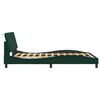 vidaXL Estructura de cama con LED sin colch&oacute;n Hanko terciopelo verde oscuro 140x200 cm