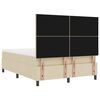 vidaXL Cama tipo Box Spring con colch&oacute;n Crema 160 x 200 cm tela