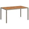 vidaXL Mesa de jard&iacute;n rat&aacute;n sint&eacute;tico madera acacia gris 150x90x75 cm