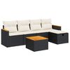 vidaXL Set de sof&aacute;s de jard&iacute;n 6 piezas y cojines rat&aacute;n sint&eacute;tico negro