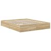 vidaXL Cama con almacenamiento con cabecera Roble Sonoma 160 x 200 cm