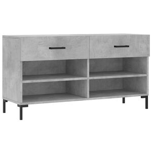 vidaXL Banco zapatero madera de ingenier&iacute;a gris hormig&oacute;n 102x35x55 cm