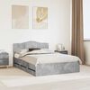 vidaXL Estructura de cama Gris Concreto 150 x 200 cm Madera Ingenieril