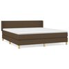 vidaXL Cama box spring con colch&oacute;n tela marr&oacute;n oscuro 180x200 cm