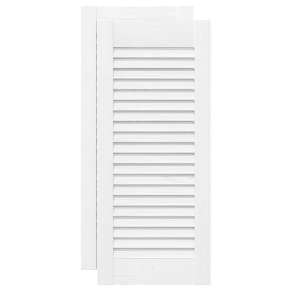 vidaXL Puerta de armario de lamas 2 uds blanco 61,5x29,5 cm