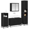 vidaXL Juego de muebles de ba&ntilde;o 4 pcs Roble Negro Madera contrachapada