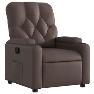 vidaXL Sill&oacute;n reclinable de cuero sint&eacute;tico marr&oacute;n