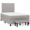 vidaXL Cama box spring con colch&oacute;n tela gris claro 120x190 cm