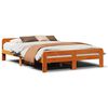 vidaXL Cama sin colch&oacute;n madera maciza pino marr&oacute;n cera 150x200 cm