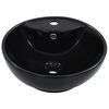 vidaXL Lavabo con rebosadero 46,5x18 cm cer&aacute;mica negro