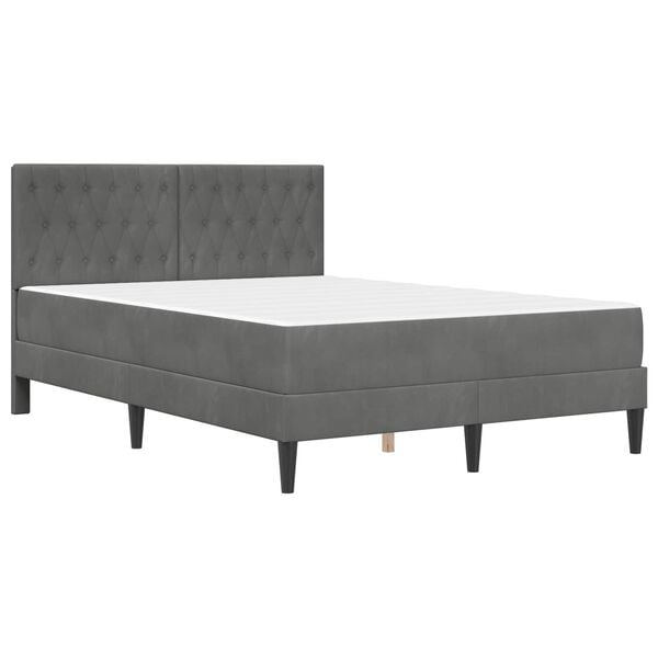 vidaXL Estructura de cama con colch&oacute;n Gris oscuro 120 x 190 cm