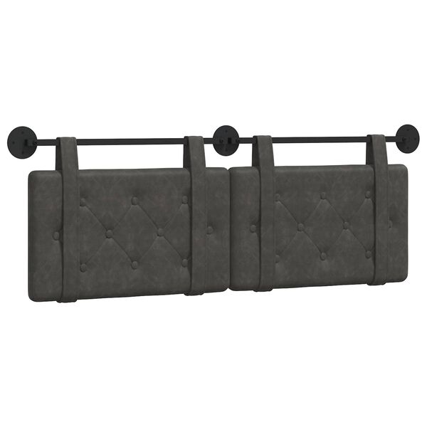 vidaXL Cabecera Colgante Negro 150 x 55 x 5 cm PU antiguo